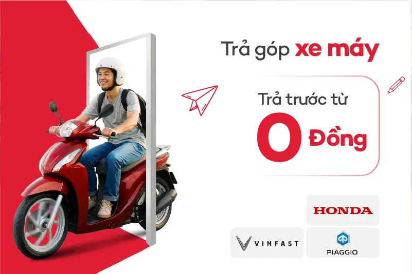 Xe máy sẵn sàng			 			