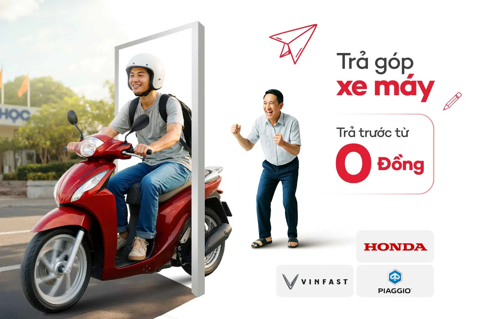 Xe máy sẵn sàng			 			