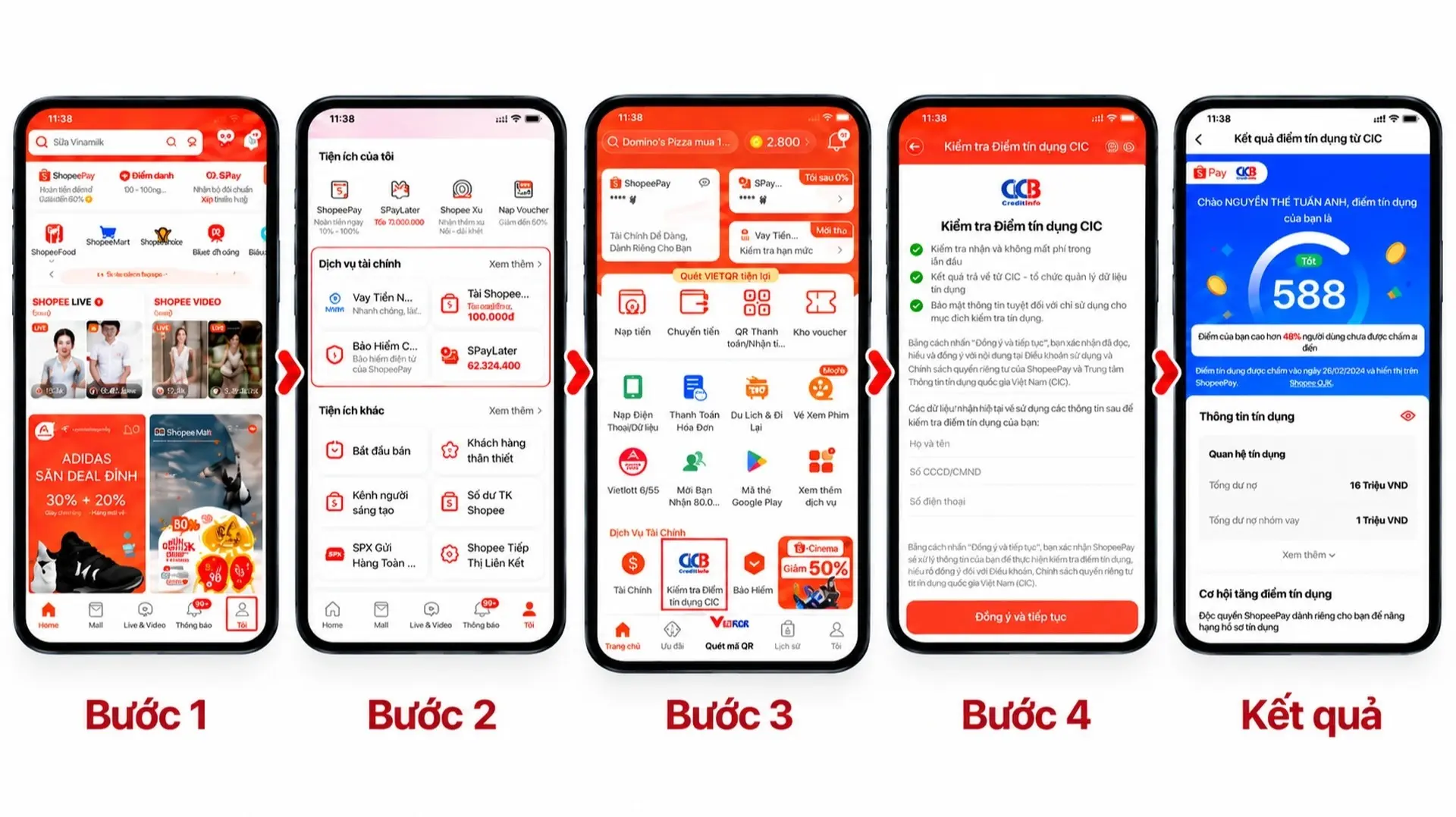 cách check điểm tín dụng trên ShopeePay