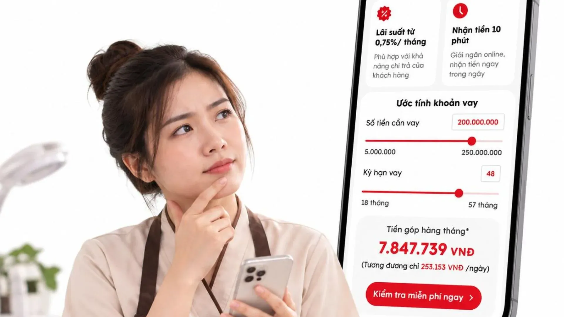 điều kiện vay 200 triệu không cần thế chấp ngay trên điện thoại