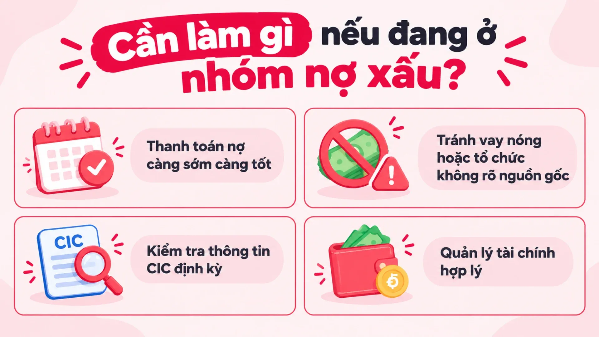 những cách xử lý khi bị nợ xấu