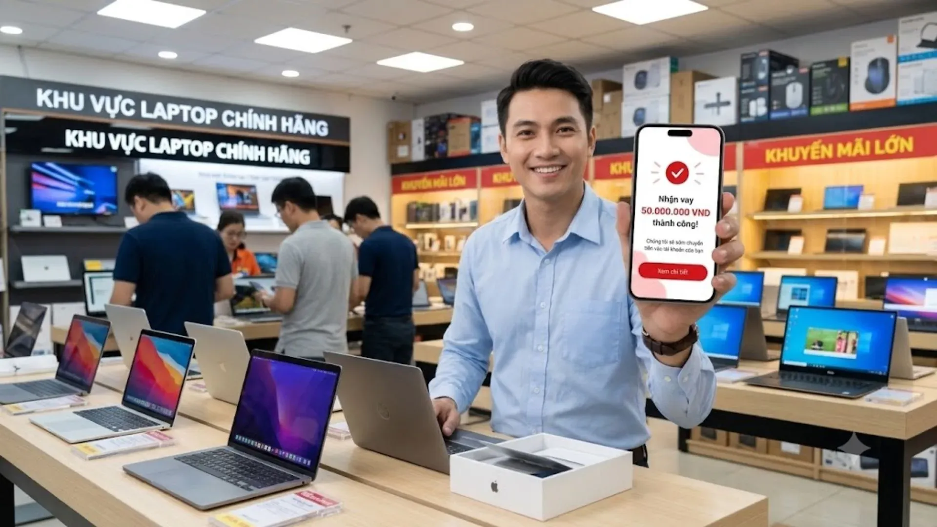 chọn khoản vay 50 triệu để mua laptop